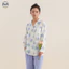 Bộ Đồ Ngủ Cotton Vải Lá Tre Họa Tiết Hoa - Áo hoodie và quần dài tiện lợi cho loungewear