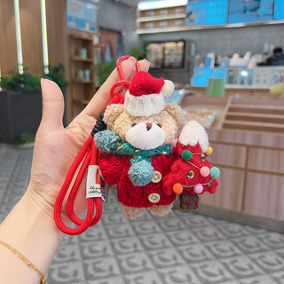 [Quà tặng Giáng sinh] Khăn quàng cổ hoạt hình Gấu Móc khóa Túi búp bê sang trọng dễ thương Đồ trang trí Quà tặng năm mới thời trang