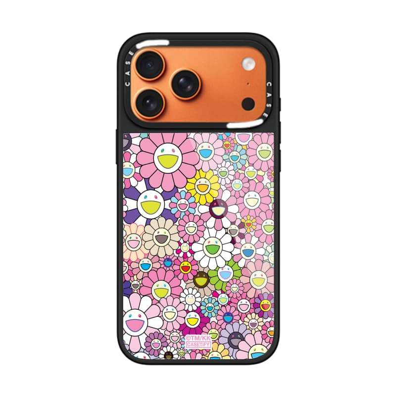 Ốp lưng CASECASE X FLOWERS (HỒNG) Vỏ kính hút từ tính chống trầy xước cho IPhone 17 Air 16 15 14 Pro Max Plus Ốp lưng cứng có hộp khắc logo