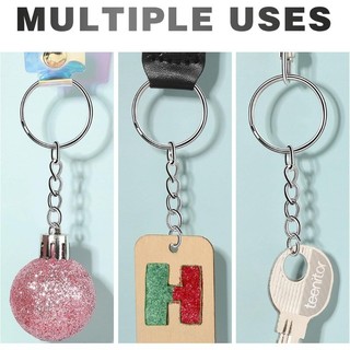 50 / 100 Cái DIY Split Blank Keyrings - Mặt dây chuyền móc khóa được đánh bóng bằng bạc