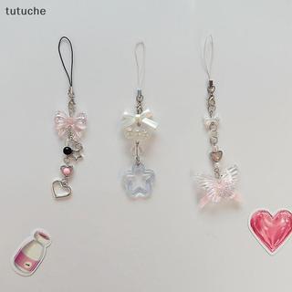 Tutu 1 Hạt Dễ Thương Handmade Cô Gái Ngọt Ngào Móc Khóa Cho IP 11 Camera Y2K Tình Yêu Ngôi Sao Năm Cánh Điện Thoại Quyến Rũ Mặt Dây Chuyền VN