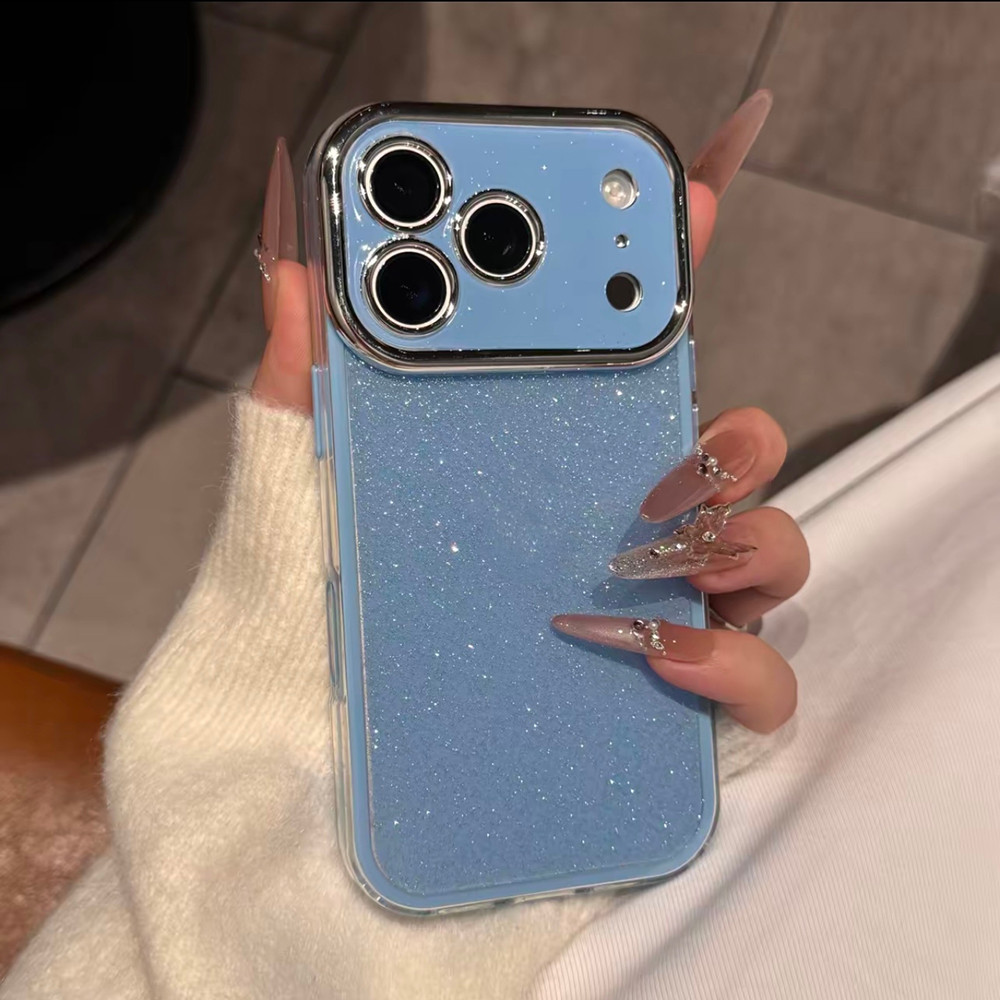 Ốp điện thoại Acrylic mạ long lanh 2 ni 1 cho iPhone 17 Pro Max 17 Air 16 Plus 15 14 13 12 11 Vỏ bảo vệ chống sốc