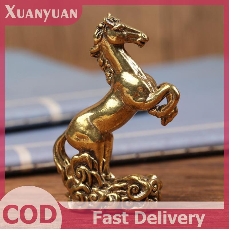XUAN Đồng Ngựa Trang Trí Để Bàn, Phòng Khách Bàn Cà Phê Điêu Khắc, Kim Loại Thủ Công, Trang Trí Nhà Cửa, Tượng Ngựa Cung Hoàng Đạo Trung Quốc VN