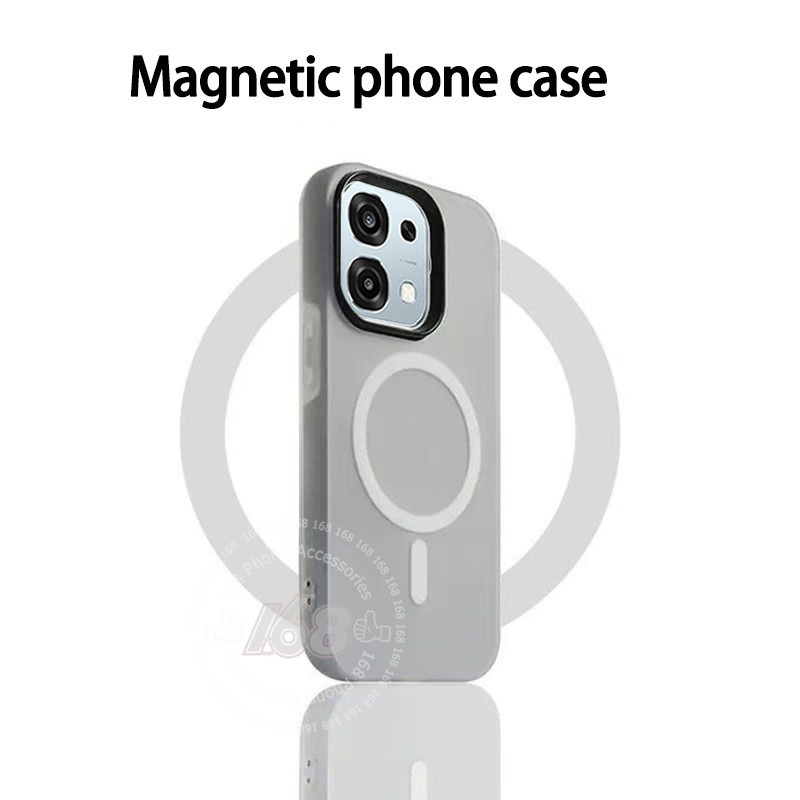 Ốp điện thoại OPPO A6 A5 A3 Pro 5G OPPO A5i A3X A3 Màu kẹo từ tính Matte Hard Diy Cards Vỏ điện thoại chống sốc 2 trong 1 Cảm giác da mờ Vỏ chống vân tay đơn giản