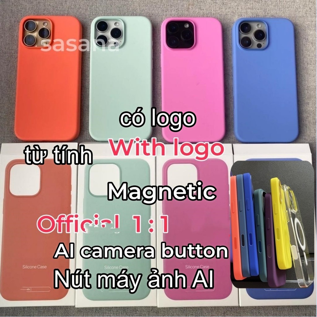 [Chất lượng hàng đầu chính thức 1: 1] Silicon lỏng từ tính cho iphone 16 / 15 / Pro / Pro Max / Plus / ốp điện thoại Có hoạt hình