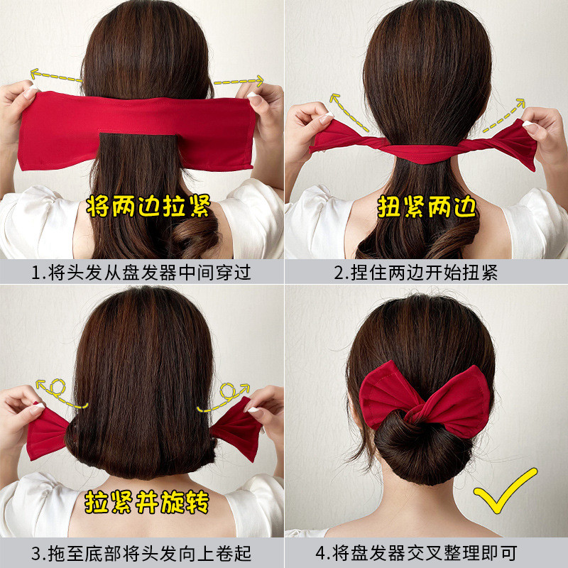 Xoắn Tóc Bun Maker Bun Tóc Tóc Kéo Tóc Dây Buộc Tóc Ren Cho Nữ
