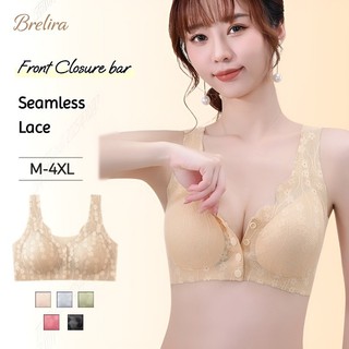 『Brelira』Áo ngực ren khóa trước không gọng liền mạch cỡ lớn thoải mái gợi cảm cho nữ