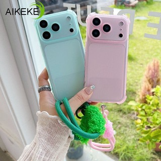 Ốp điện thoại mờ dây đeo sang trọng mùa thu đông cho OPPO Reno 14F 14 13 13F 12 12F 11 11F 10 9 Pro Plus 8 Pro 7 Lite 7Z 5G 4G Vỏ mềm trong suốt sang trọng bốn góc Vỏ mềm chống sốc