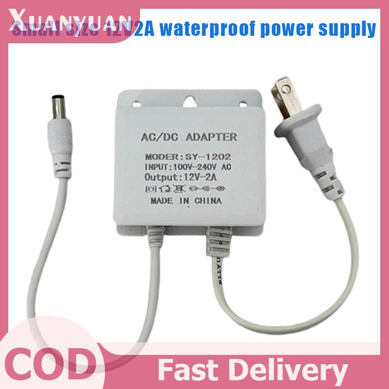 XUAN 1 Cái EU / US Cắm DC12V 2A Bộ Chuyển Đổi Nguồn Chống Thấm Nước Cho Giám Sát An Ninh Quan Sát AHD Camera Sạc NVR DVR Đầu Vào AC100V-240V VN