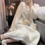 Shop Ngọt Ngào Flannel Phong Cách Công Chúa Bộ Đồ Ngủ Nữ Váy Ngủ Giữa Chiều Váy Dễ Thương Phiên Bản Hàn Quốc Rời Lông Cừu San Hô Ấm Áp Homewear