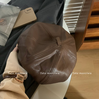 Mũ Hình Bát Giác Retro Pu Chất Lượng Cao, Phù Hợp Mùa Xuân Và Hè