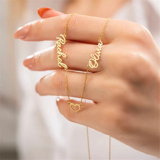 Vòng cổ tên hình trái tim bằng thép không gỉ, trang sức nữ độc đáo, phù hợp làm quà tặng