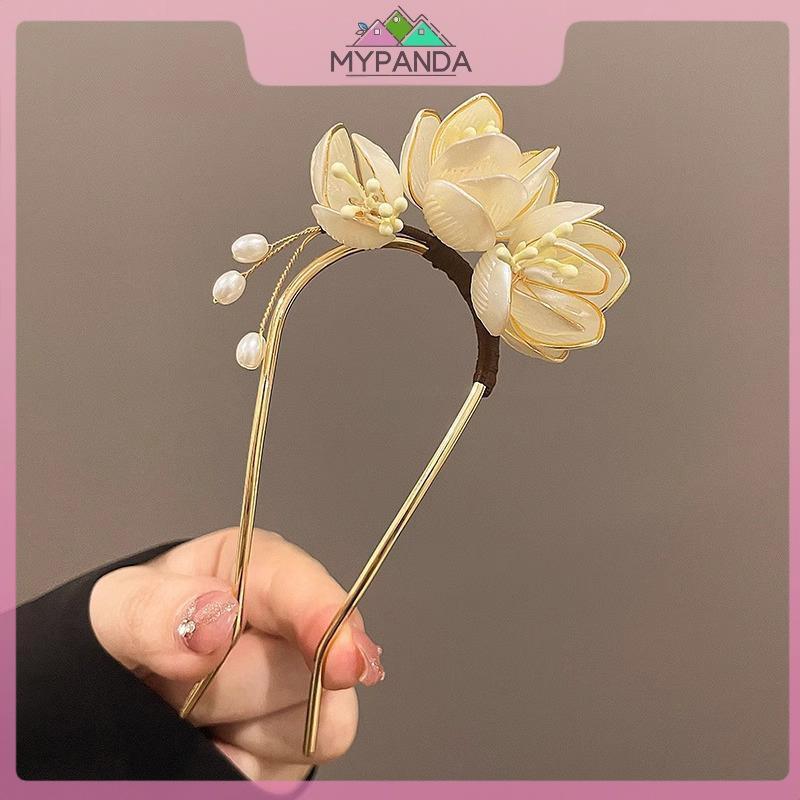 MYPANDA - Kẹp tóc mộc lan hợp kim vintage, phụ kiện thời trang cho tóc