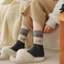 2/5 Đôi tất lót giữa bê nữ cổ điển sang trọng, họa tiết chó hoạt hình, dày ấm áp từ polyester mềm mại, dành cho gym và văn phòng