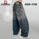 OWLLADE Chó Rách Baggy Quần Jean Cho Bé 12 Tuổi Thanh Thiếu Niên Quần Denim Cho Quần Jean Bé Trai Chống Mài Mòn Z1266 Màu Xanh C03 4T-1 — ảnh 1