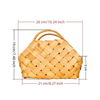 Giỏ dệt tay MEGOCE, Đồ lặt vặt sắp xếp Giỏ hoa cô dâu mộc mạc, Sắp xếp hoa cổ điển có tay cầm Phụ kiện DIY Giỏ hoa cưới Quà tặng