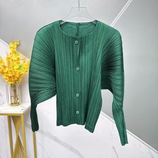 Miyake Áo Khoác Ngắn Chất Lượng Cao, Thiết Kế Xếp Ly Hiện Đại, Đơn Giản Thoải Mái