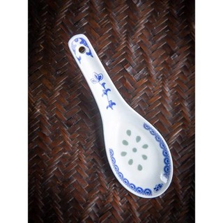 Thìa sứ Jingdezhen xanh trắng, bộ đồ ăn, thìa cơm/canh, phong cách Trung Quốc