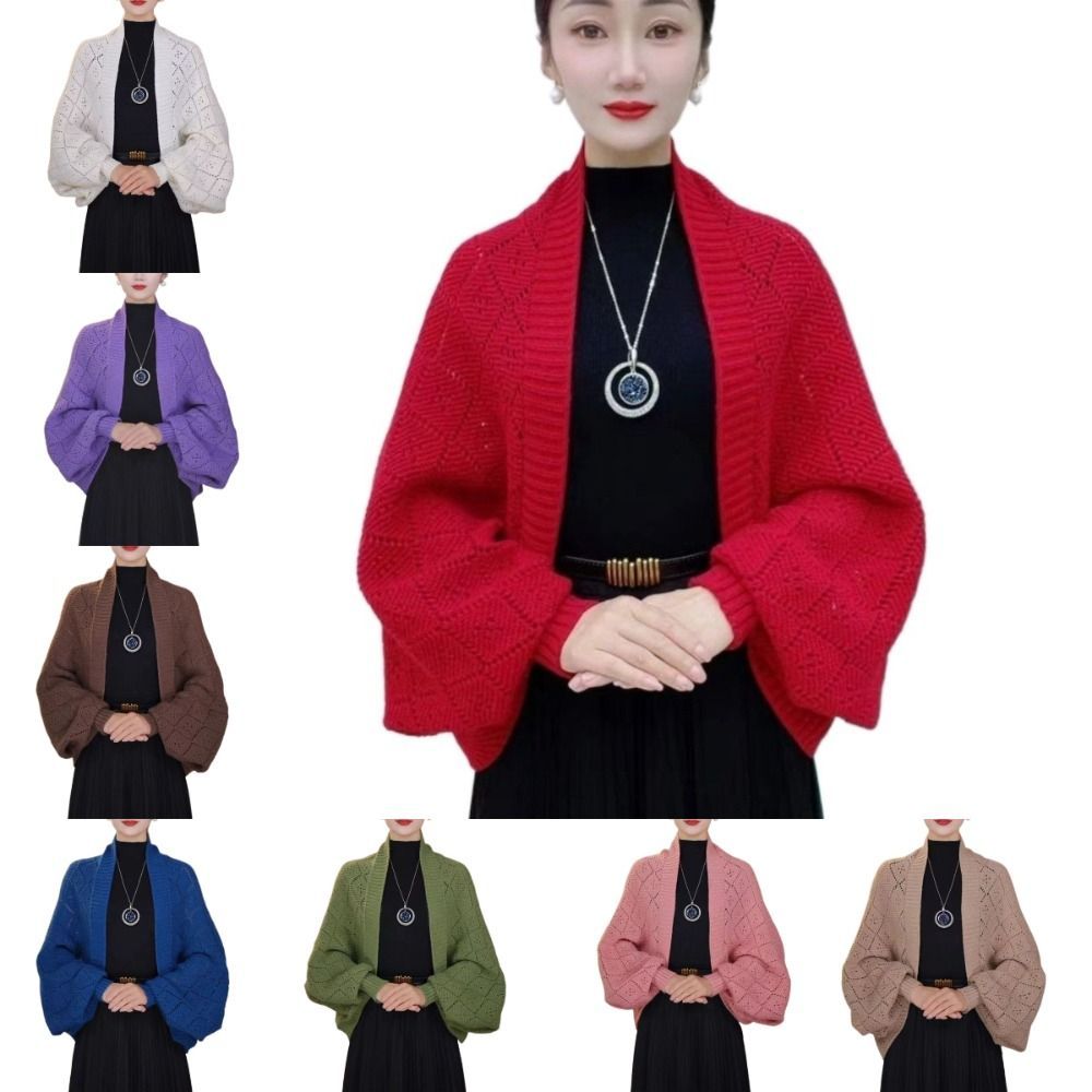 Áo len cardigan nữ cỡ lớn BRBRAA, thiết kế tay dơi quấn cổ, chất liệu mềm mại, phong cách Hàn Quốc