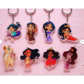 Móc khoá Keychains Disney Princesses Acrylic Charms Cute Gifts Heroines Ariel Rapunzel Belle Cinderella Snow White Anna