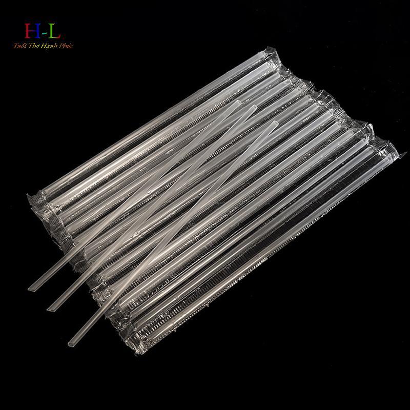 HL 500 Chiếc DIY Ống Hút Nhựa Dùng Một Lần Ngắn Trong Suốt Nhọn Mỏng Ống Hút Uống Hàng Hóa Phụ Kiện Nhà Bếp LMWU