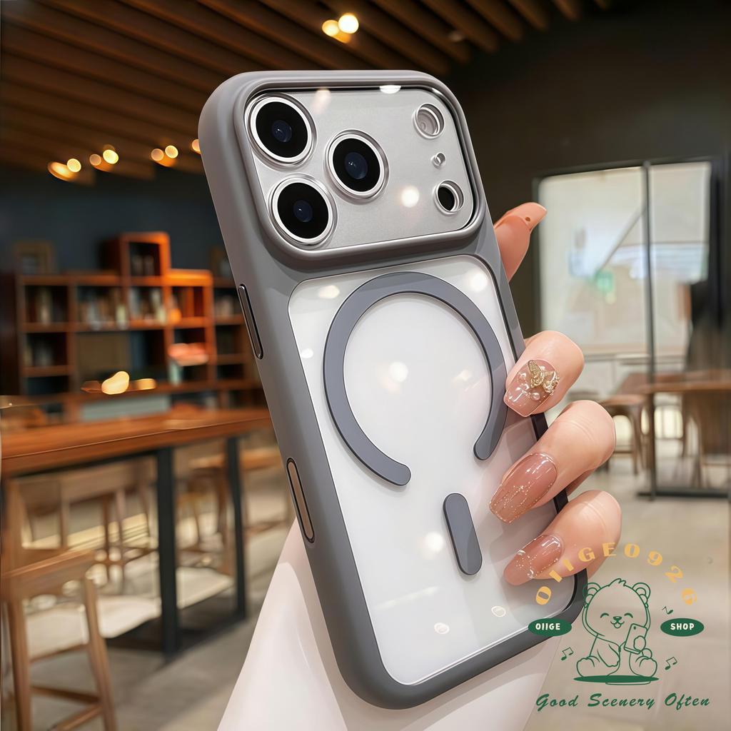 【 Ốp lưng iPhone17 】 Vỏ điện thoại acrylic mờ lỏng từ tính iPhone17 Pro Max cho vỏ iPhone Vỏ mềm silicon TPU chống sốc