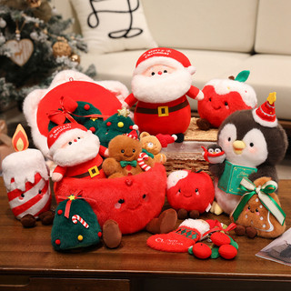 PLUS✨Chất lượng tốt✨Giáng Sinh Mới Sang Trọng Búp Bê Sáng Tạo Apple Ông Già Noel Chim Cánh Cụt Bánh Gừng Người Kết Hợp Đồ Chơi Sang Trọng Vui Vẻ Trang Trí Giáng Sinh Mặt Dây Chuyền Búp Bê Đồ Chơi Trẻ Em Quà Tặng