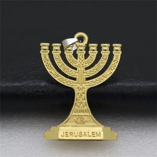 Móc khóa Menorah Do Thái - 12 bộ lạc Israel 7 nhánh Giá đỡ nến Jerusalem