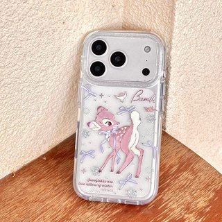 Ốp lưng cứng Tương thích với iPhone 13 14 14Pro 14ProMax 15 15Pro 15ProMax 16 16Pro 16ProMax 17 17Pro 17ProMax Bambi Little Deer Pattern Case