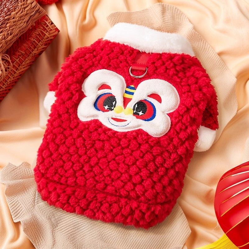 Năm Mới Thú Cưng Vest Thu Đông Teddy Bichon Chó Nhỏ Vừa Chó Ấm Áo Vest
