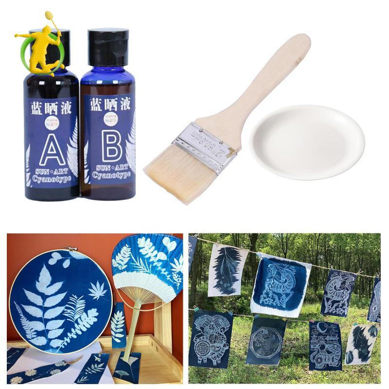 Jacquard Cyanotype Sensitive Set Blueprint Printing DIY Kit Picture Craft