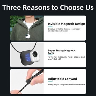 JKDESIGN Giá đỡ cổ từ tính, Giá đỡ máy ảnh miễn phí treo tay, Dây đeo dây buộc có thể điều chỉnh Vòng cổ máy ảnh chống rung Hỗ trợ cho Insta360 GO Ultra Vlog