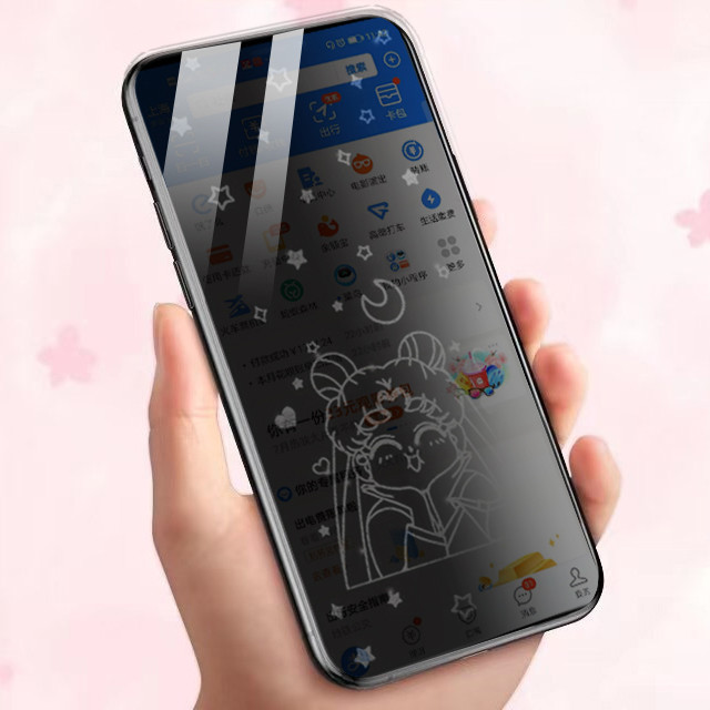 Chống gián điệp Quyền riêng tư Full Cover Kính cường lực bảo vệ màn hình siêu trong suốt Tương thích cho iPhone 15 16 17 pro max Plus Bảo hiểm toàn diện Phim hoạt hình 6D riêng tư Shadow