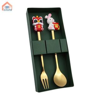 Bộ thìa và nĩa đóng hộp quà tặng cho bộ đồ ăn Tết Nguyên Đán, lý tưởng cho lễ hội mùa xuân