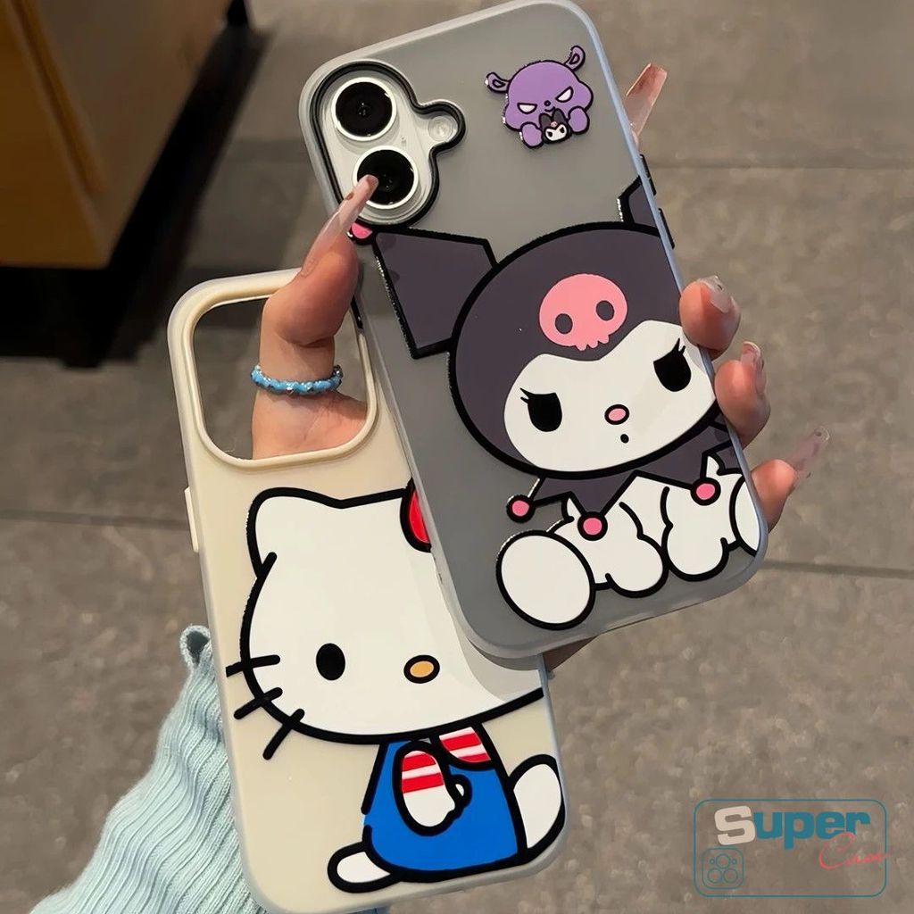 Ốp Lưng Tương Thích Cho IPhone 11 13 15 17 16 14 12 Pro Max 16 17 15 Pro 7Plus XR X XS Max Air Hoạt Hình Dễ Thương Hello Kitty Silicone Mới 2 in1