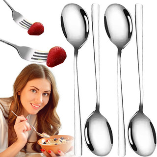 1 / 3 / 5 Chiếc Thìa Nĩa Tay Cầm Dài Làm Dày - Nhà Bếp Inox Hàn Quốc Đồ Ăn Cao Cấp