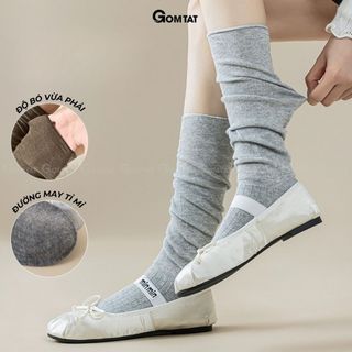 Combo 4 đôi tất lolita mang giày boot cao cấp GOMTAT, vớ bắp chân nữ mang bốt mùa đông, mềm mịn giữ ấm - KEM-001-CB4