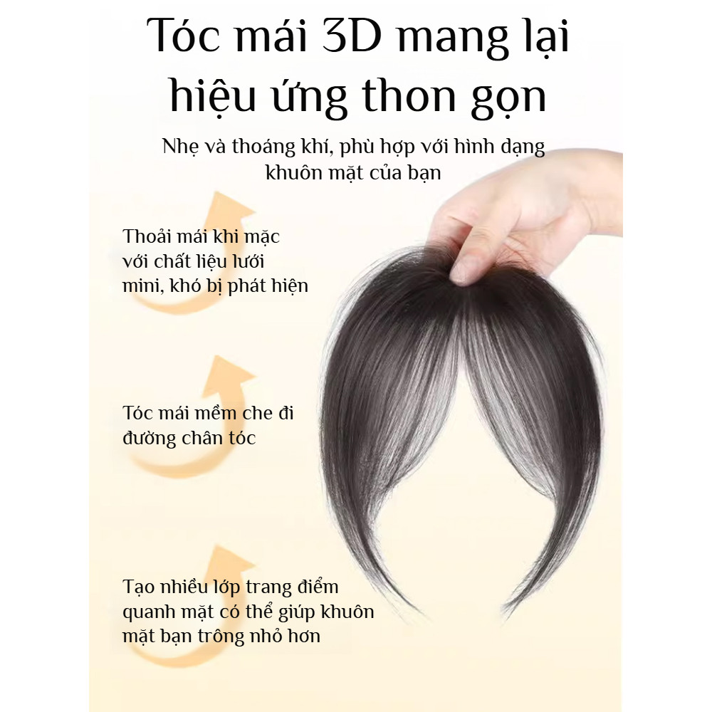⚡COD⚡Tóc giả tạo khối/tóc giả định hình khuôn mặt vô hình/óc nối có mái / tóc mái thật / tóc nối bồng bềnh