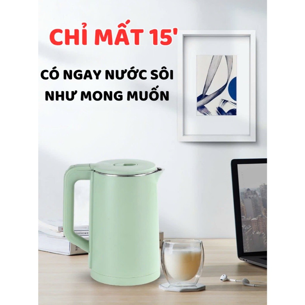 Ấm Siêu Tốc Guckdo ST20 công suất 1500W dung tích 2,5L đun sôi cực nhanh siêu tiết kiện điện