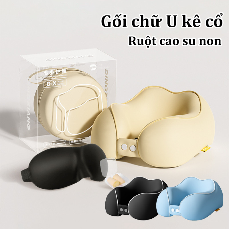 Gối chữ U kê cổ, chống mỏi cổ, ruột cao su non, siêu đàn hồi, cho dân văn phòng đi du lịch ô tô máy bay