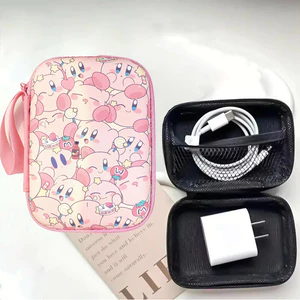 Túi lưu trữ cáp dữ liệu di động Kirby dễ thương Sạc tai nghe Power Bank Túi đi công sở kỹ thuật số