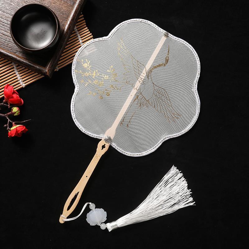Phong Cách Trung Quốc Mạ Vàng Nhóm Quạt Phong Cách Cổ Đại Cung Điện Quạt Cần Cẩu Plum Fan Trang Phục Cổ Hanfu Sườn Xám Khiêu Vũ Quạt Ảnh Đạo Cụ 25.10.31
