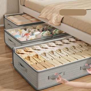 Hộp Vải Gấp Gọn Đựng Quần Áo Cỡ Lớn Có Nắp Che Trong Suốt, Túi Đựng Quần Áo Để Gầm Giường Chống Bụi