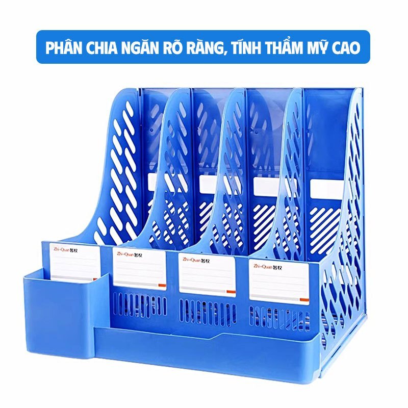 Kệ Đựng Tài Liệu Văn Phòng 3/4 Ngăn – Khay Đựng Hồ Sơ, Sách Vở, Dụng Cụ Học Tập Đa Năng Cứng Cáp