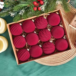 ⭐GROUS⭐Burgundy Christmas Ornaments Festive Decorative Display Luxurious Holiday Decor