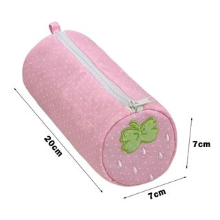 Túi đựng bút TONFASHION, Bút chì dung tích lớn thêu dâu tây, Túi đựng văn phòng phẩm di động đa chức năng dễ thương Đồ dùng học tập