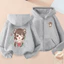 Áo Hoodie lót lông cừu trẻ em có khóa kéo Áo khoác bé trai bé gái mùa đông ấm áp Áo khoác ngoài dài tay thường ngày