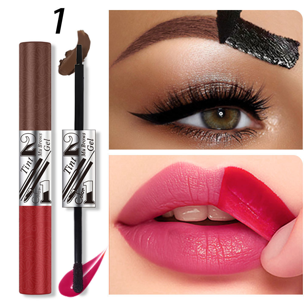 Thuốc nhuộm Gel kẻ mày hai đầu Thuốc nhuộm lông mày Kem tẩy lông mày Lip Gloss W