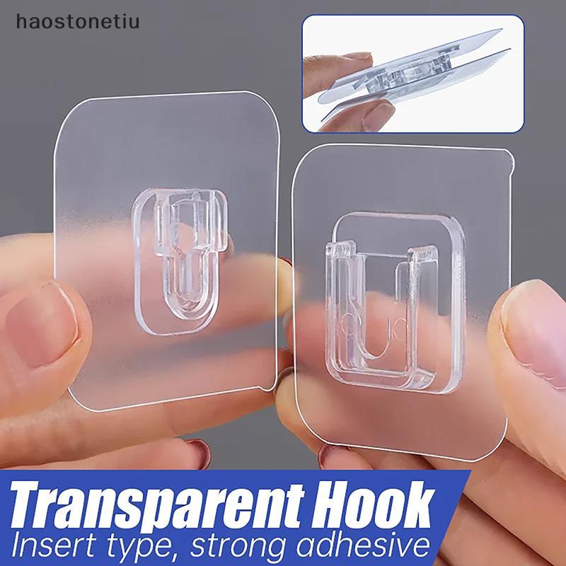 NS 1-10 Cặp Móc Treo Tường Hai Mặt Trong Suốt Hút Hút Móc Phòng Ngủ Nhà Bếp Đa Năng Tổ Chức Giá Đỡ NS