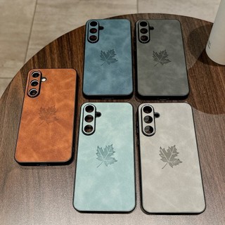 Ốp Da Đồng Bằng Lá Phong Cho Samsung A56 A36 A26 A16 Galaxy A55 A35 A25 A15 A54 A34 A24 A14 A13 A04S A53 A52